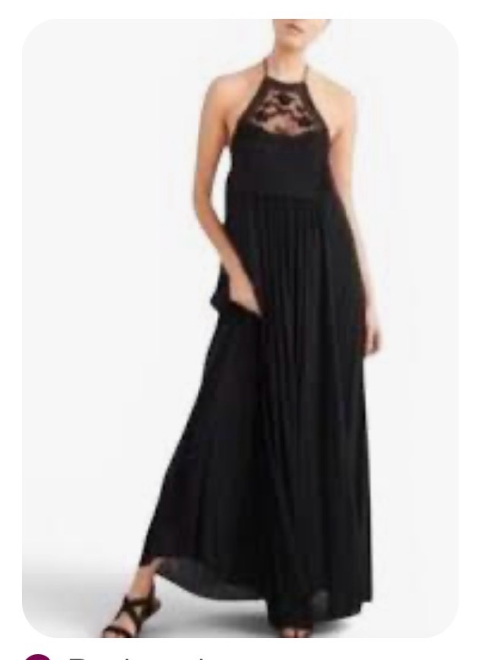 Abercrombie & Fitch Black Halter Lace Maxi Dress